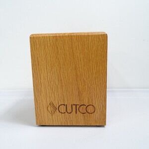CUTCO Kitchen Tool Utensil Oak Wood Box Block Caddy Container Holder Made In USA
